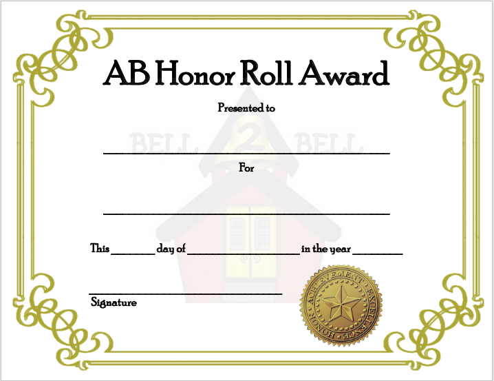 Honor Roll Certificates 
